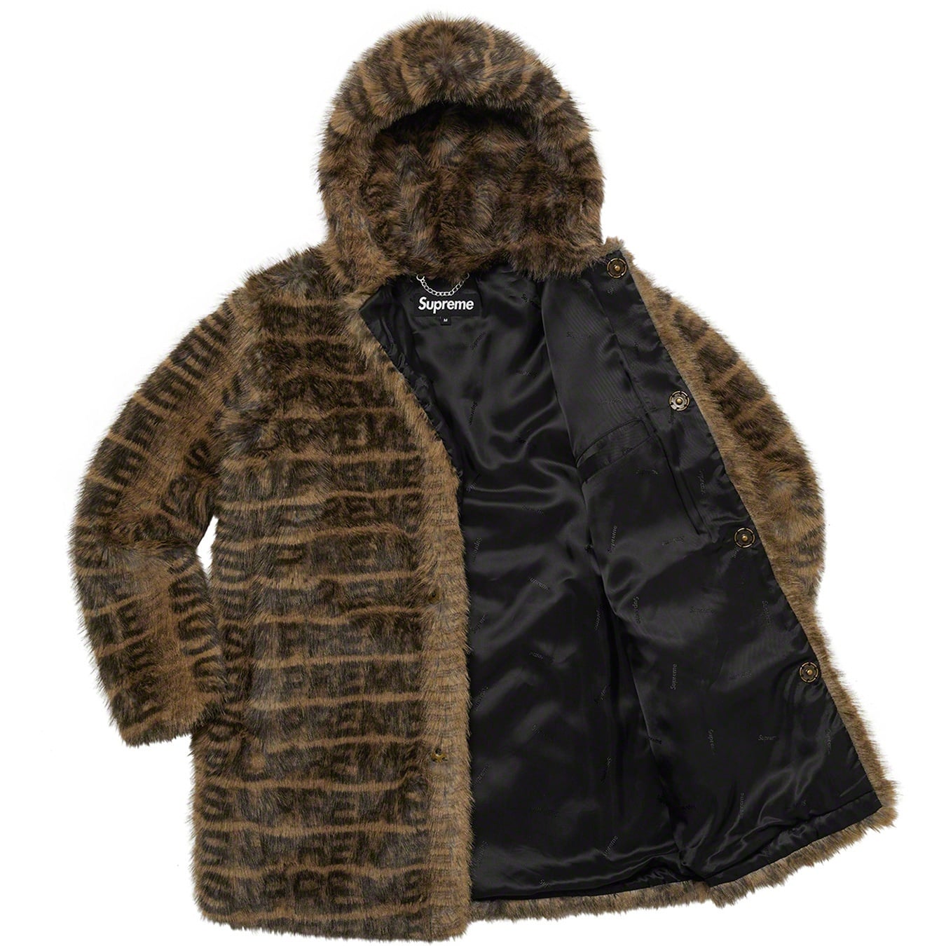 Faux Fur Hooded Coat view 11